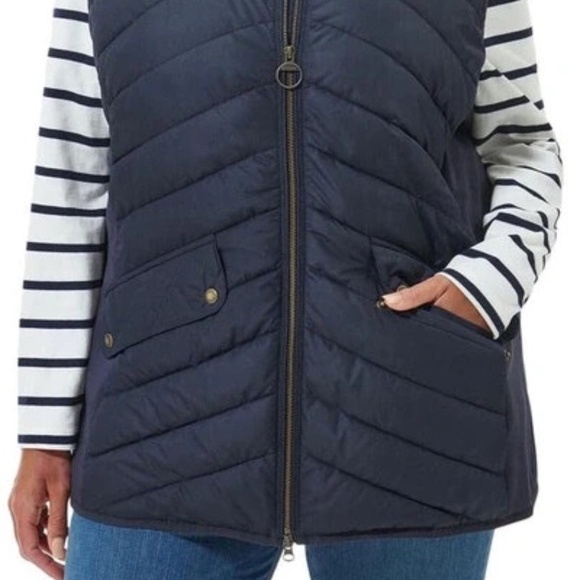 Barbour Cavalry Quilted Stretch Gilet Vest in Dark Navy - Picture 4 of 9